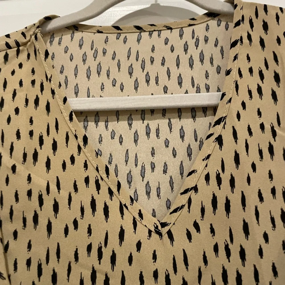 SHEIN- Tan Blouse- Size Large